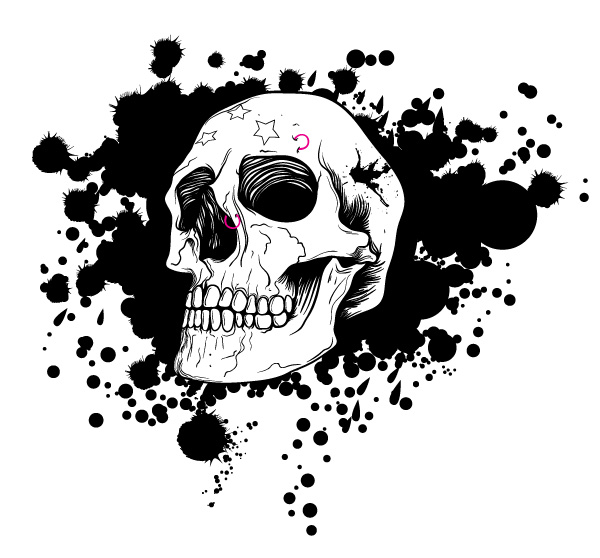 Vector emo skull